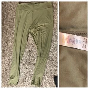 Lularoe Tall and Curvy Army Green Leggings